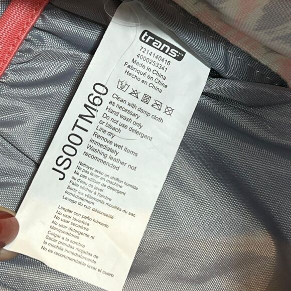 Trans By JanSport Backpack Pink Black Ikat Print School Laptop Pocket Bag - Picture 6 of 10